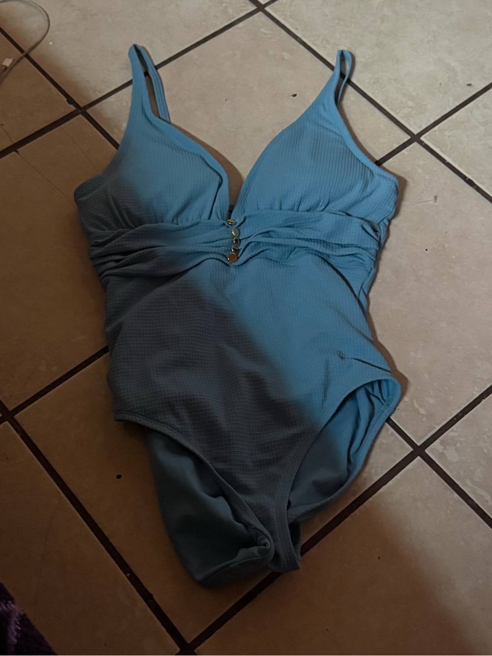 Ellen Tracy Blue One-Piece Swimsuit